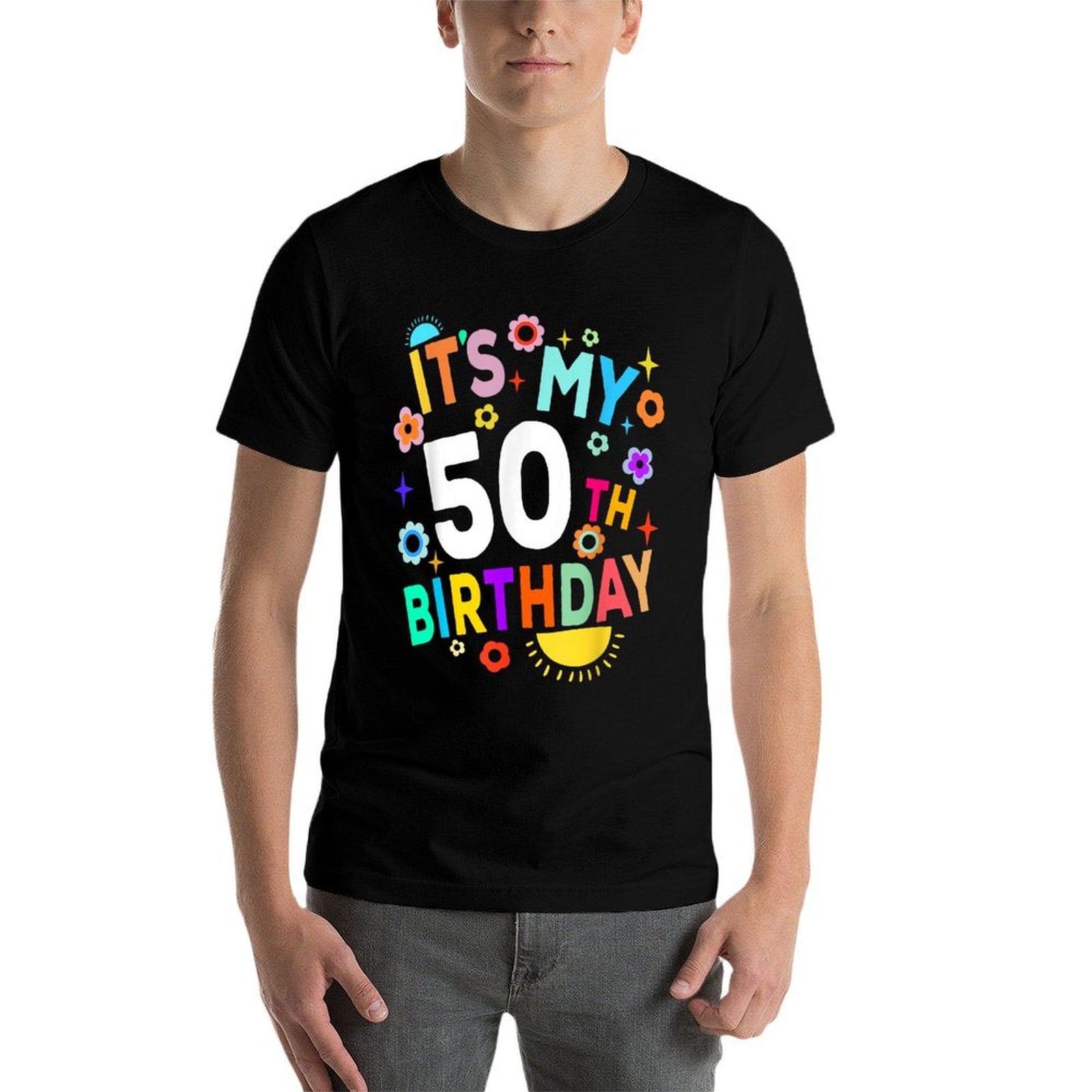 Funny Groovy 50 Year Old Retro Flower Its My 50th Birthday  Quick-drying T-Shirt