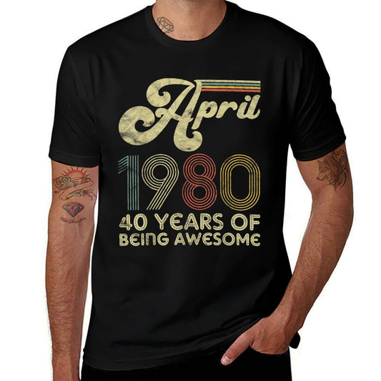 40 Years Old - April 1980 - Vintage 40th Birthday  Classic T-Shirt