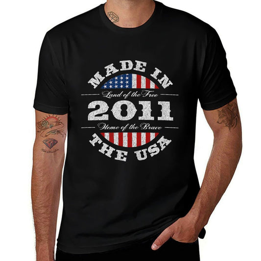 14 Year Old Patriotic American USA 2011 14th Birthday  Wrinkle-resistant T-Shirt