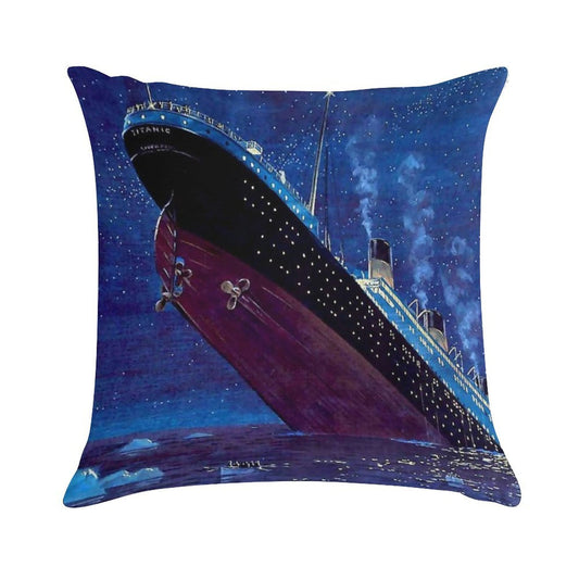 Titanic Sinking Soft Short Plush Fabric Throw Pillow