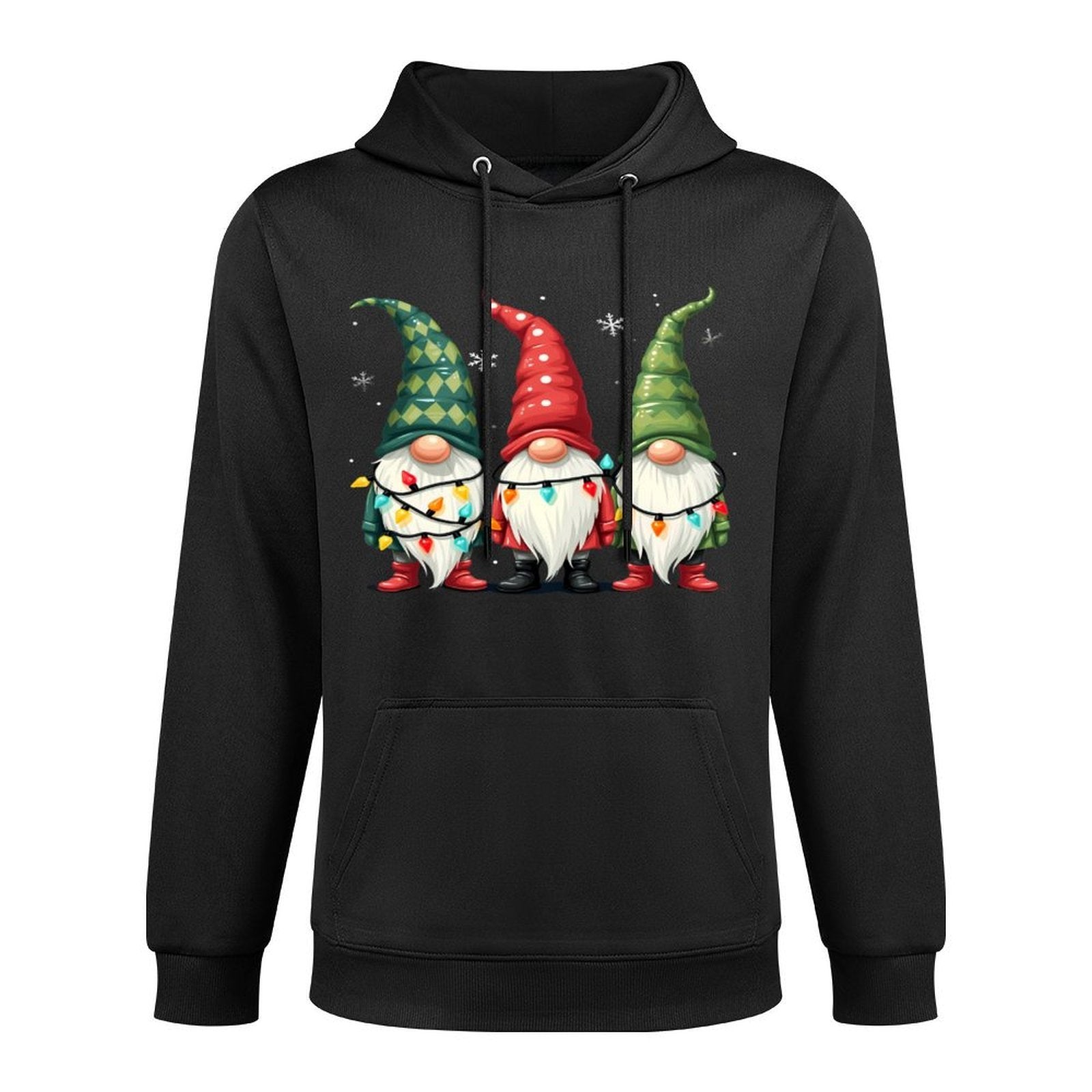 Christmas Gnomes With Festive Lights Winter Wonderland Shrink-Resistant Hoodie