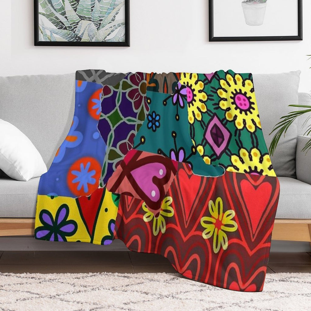 Graphic Design Pacthwork Pattern Anti-pilling Throw Blanket
