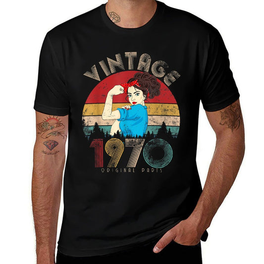 Vintage 1970 Made in 1970 50th Birthday 50 Years Old Gift  Easy-care T-Shirt
