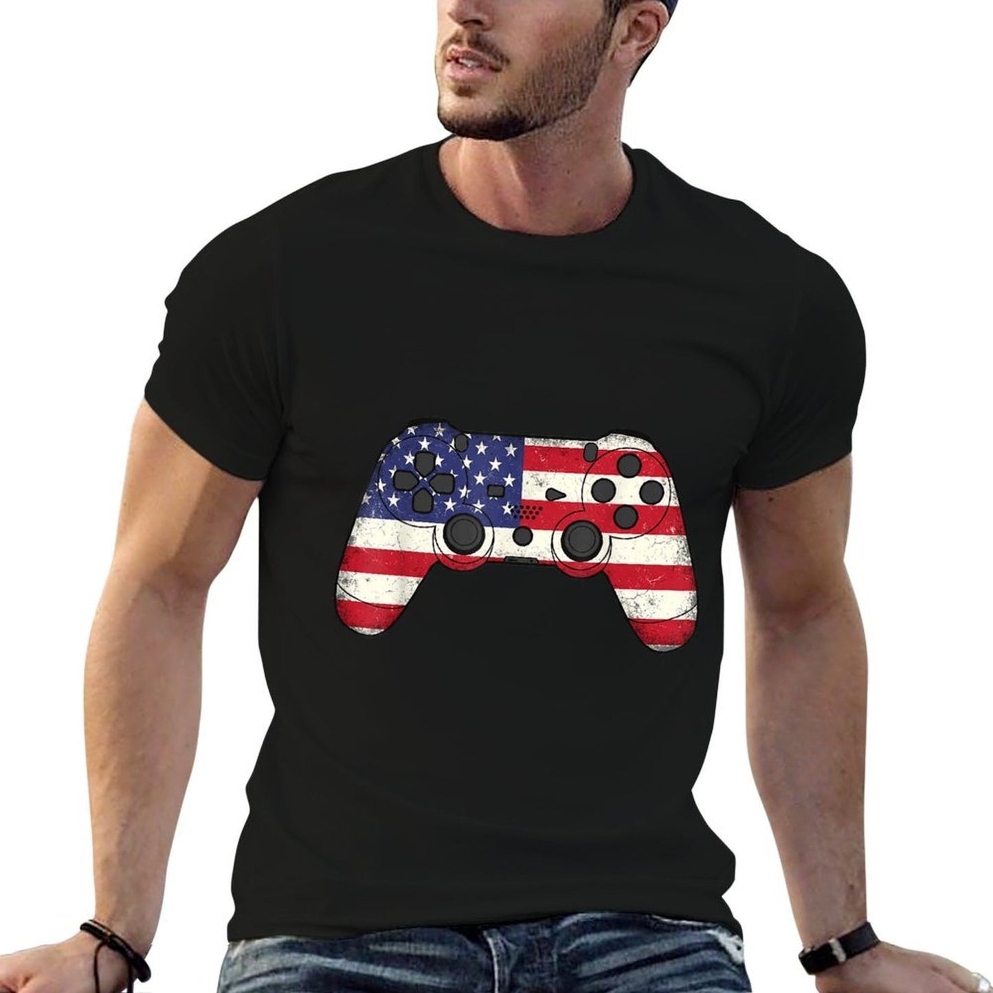 Video Game 4th of July American Gaming Gamer Men Boys  Odor-resistant T-Shirt