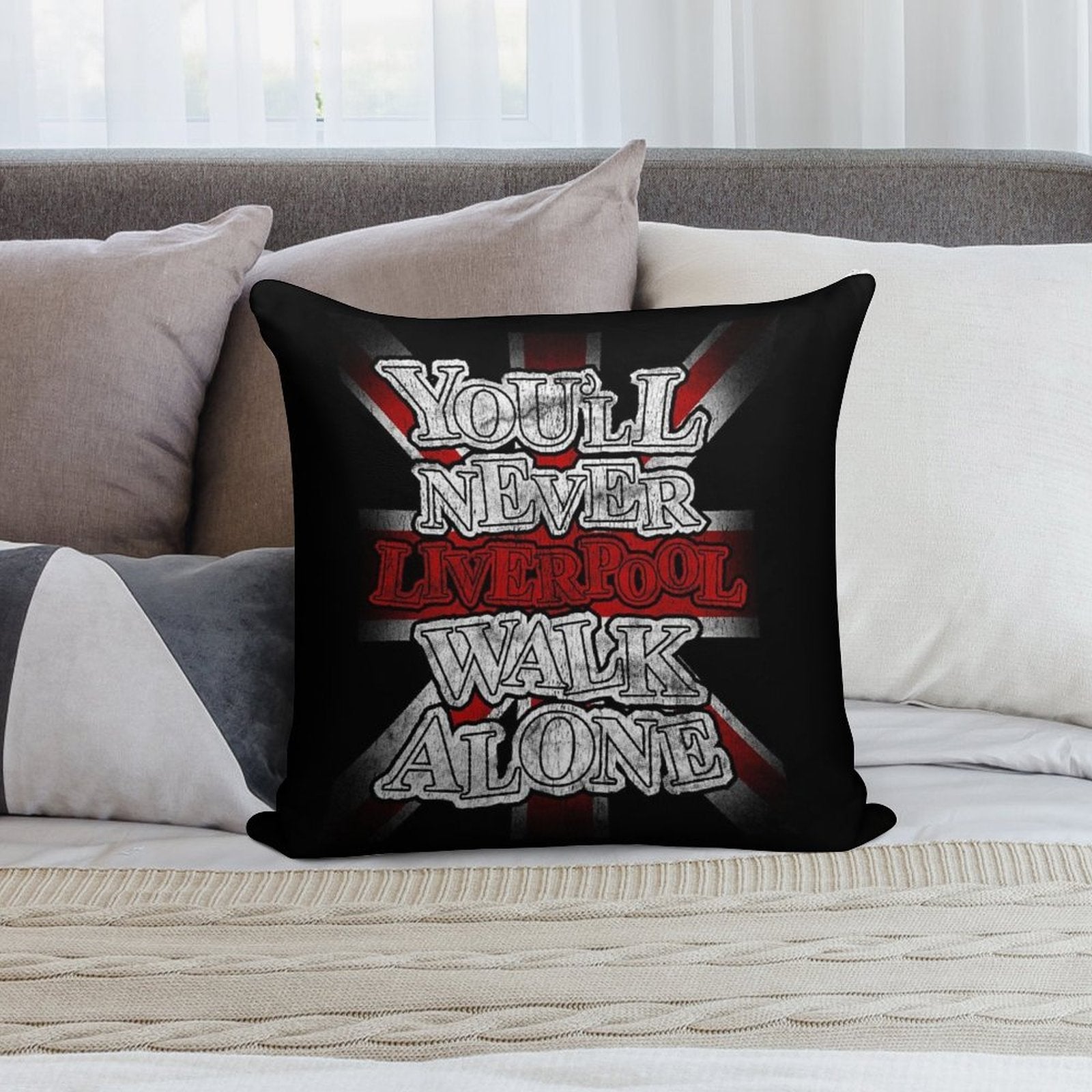 Liverpool - You'll Never Walk Alone Soft Ultra-Soft Texture Throw Pillow