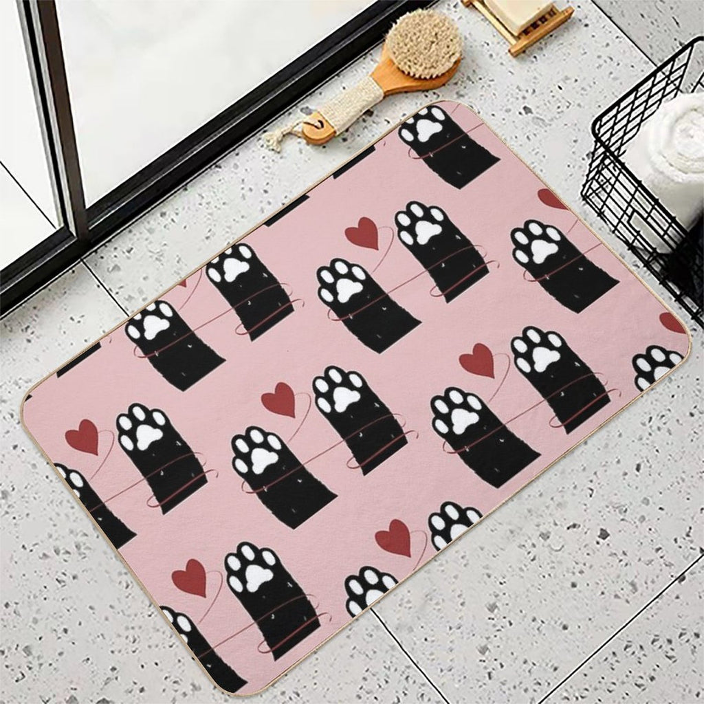 Pattern of Heart Connect  Non-Slip Bath Mat