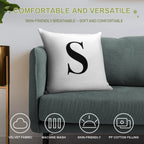 Letter S- Monogram Initial Soft Durable Construction Throw Pillow