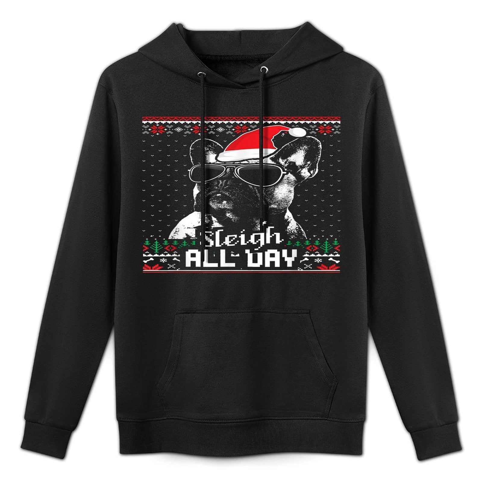 Sleigh All Day Funny French Bulldog Christmas Moisture-Wicking Hoodie