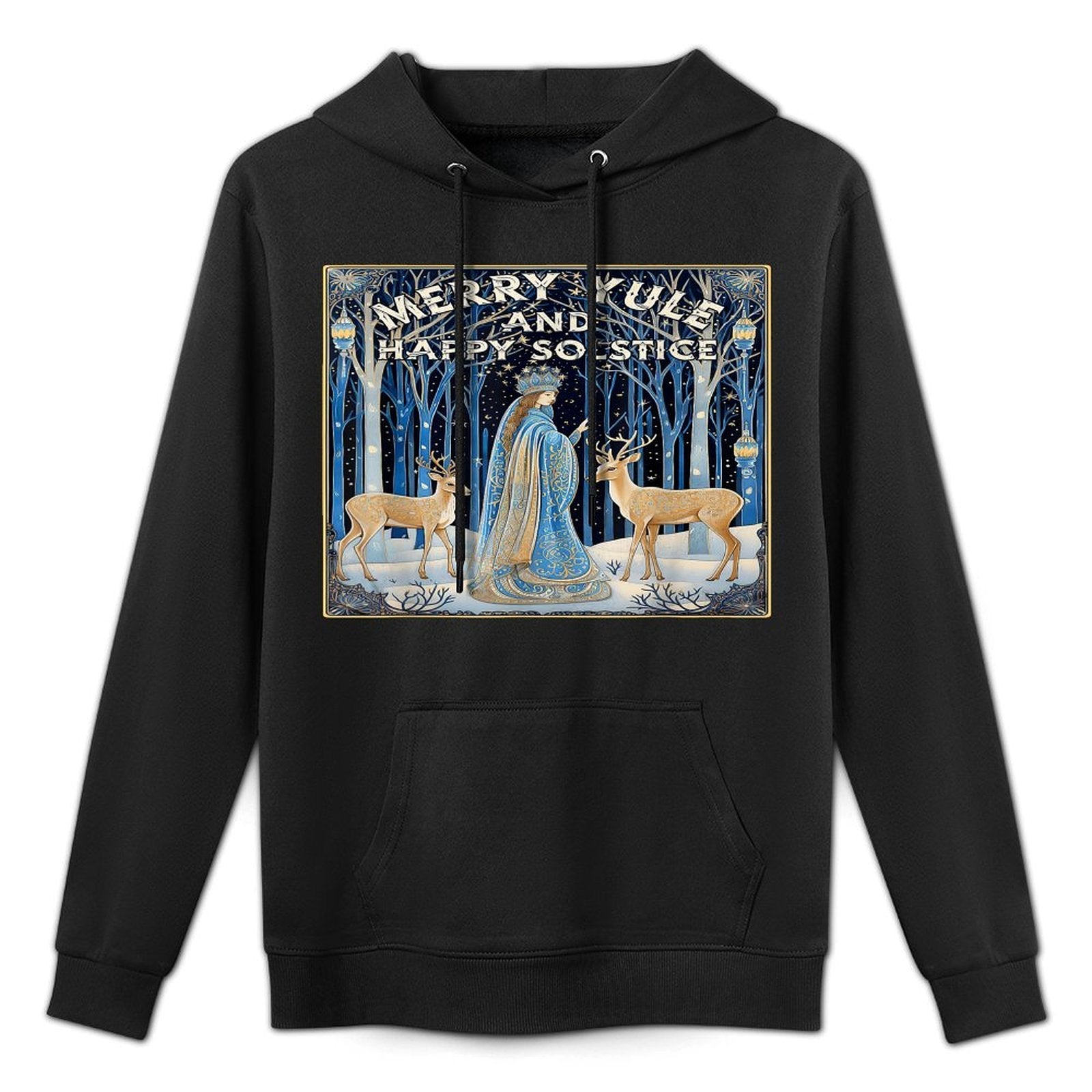 Merry Yule And Happy Winter Solstice Deer Christmas Gothic Versatile Streetwear Hoodie