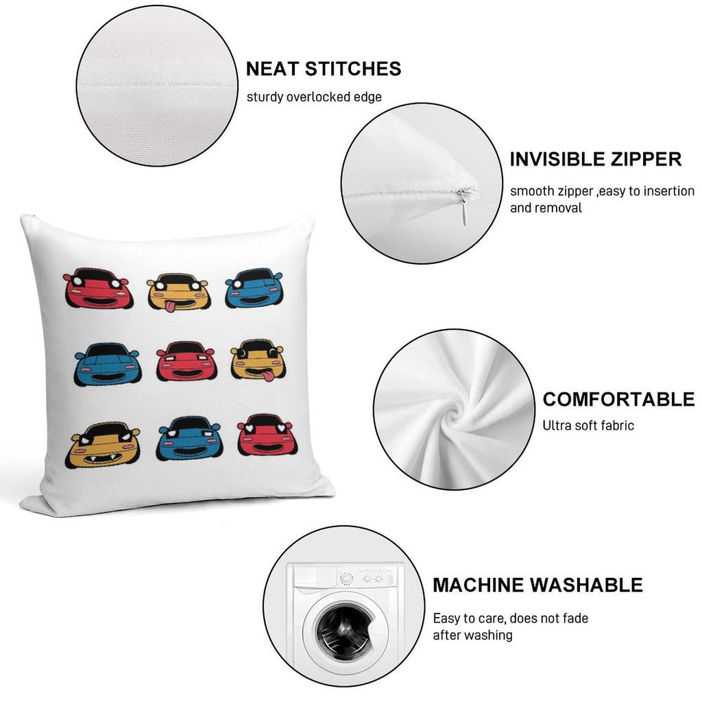 MANY FACES OF MIATA Soft Home Decor Throw Pillow