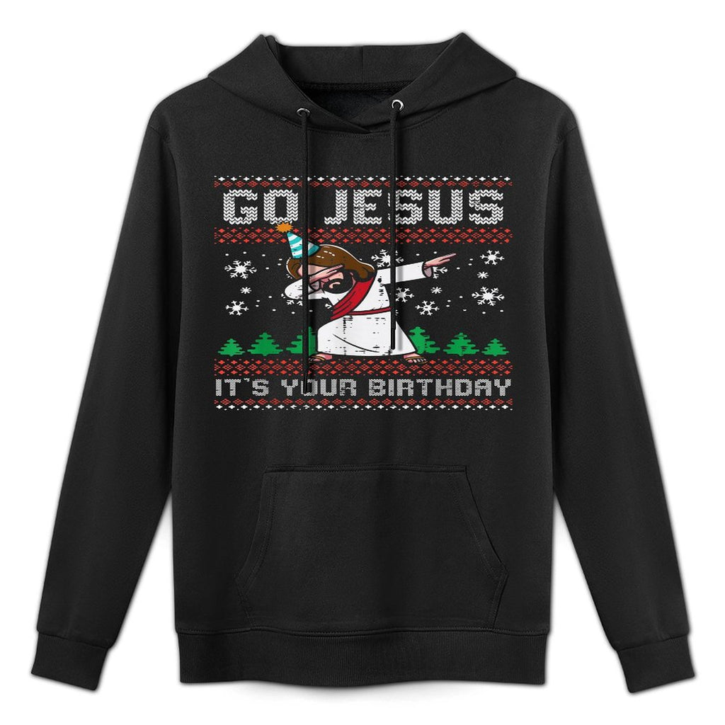 Christmas Go Jesus Its Your Birthday Dab Ugly Xmas Boys Kids Durable Construction Hoodie