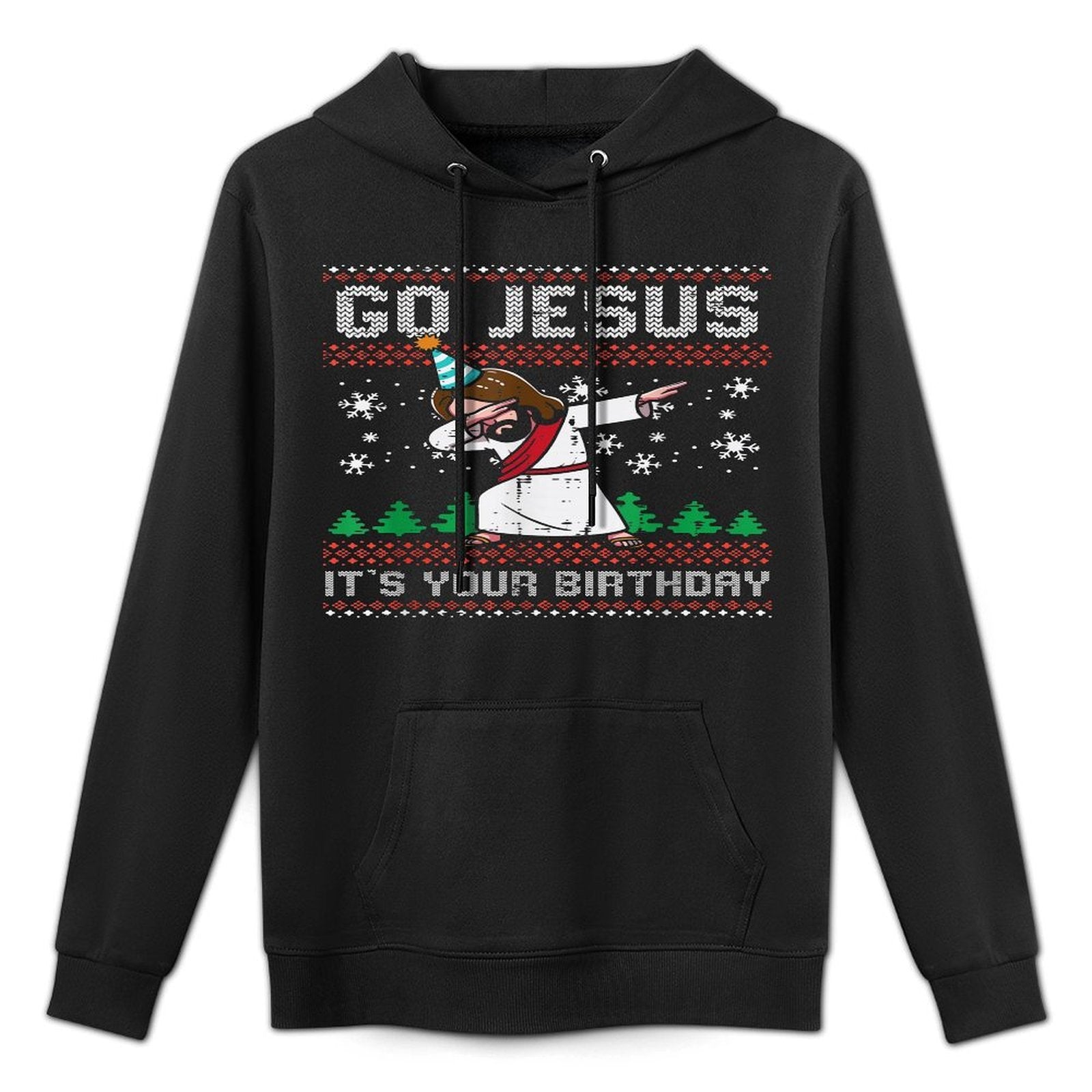 Christmas Go Jesus Its Your Birthday Dab Ugly Xmas Boys Kids Durable Construction Hoodie