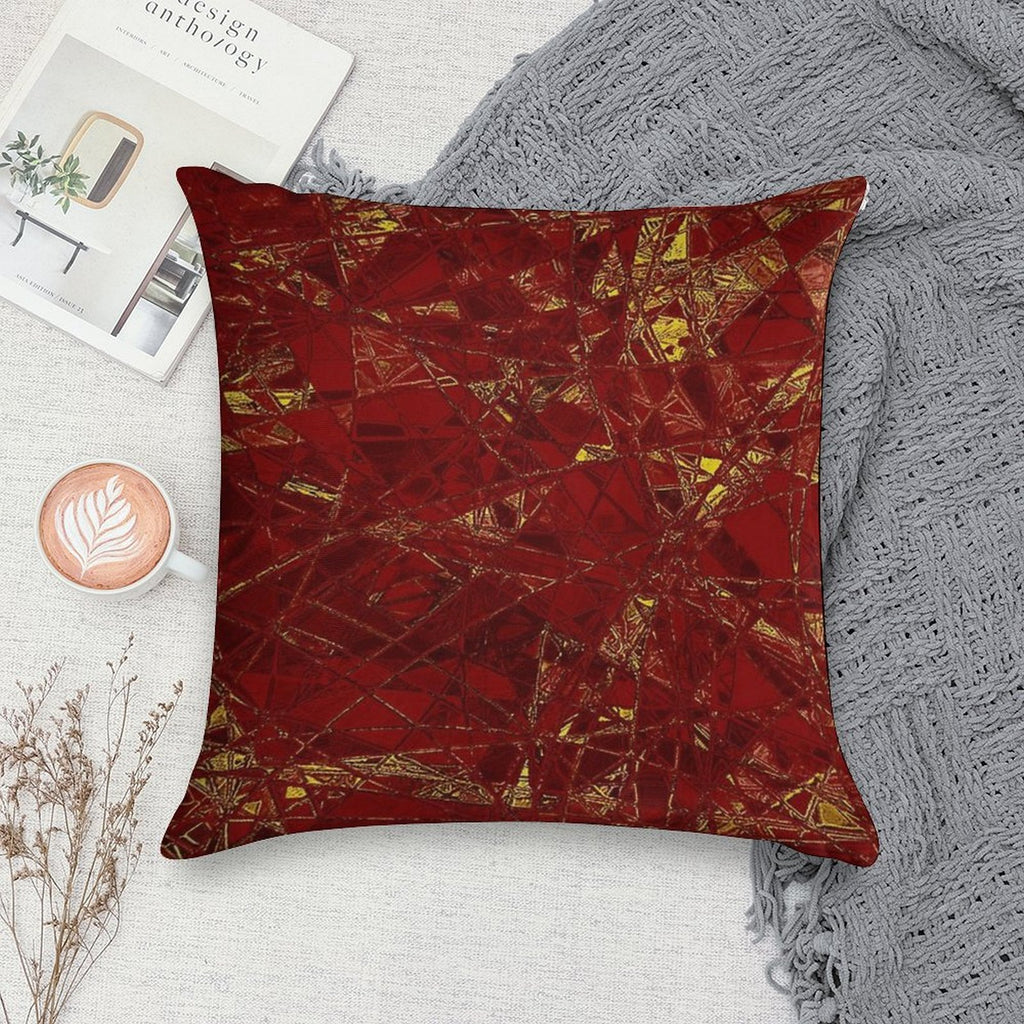 Aurelia- Red And Gold Metallic Soft Decorative Cover Throw Pillow