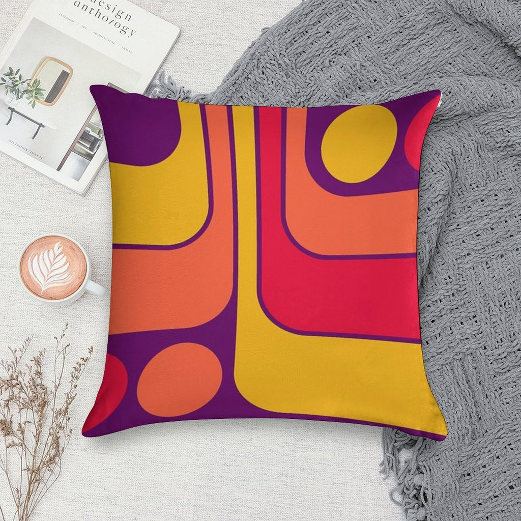 Retro Geometric Design 626 Soft Hidden Zipper Throw Pillow