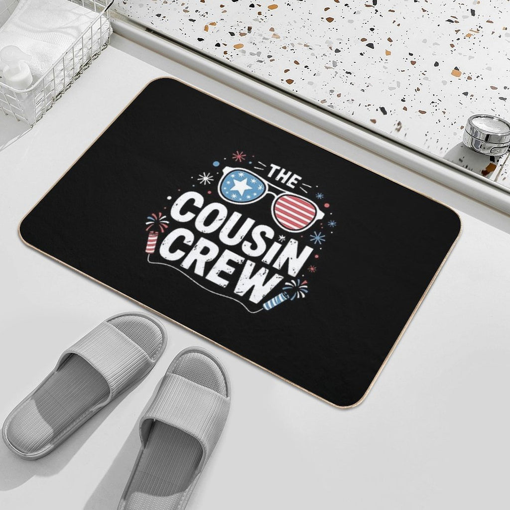 Cousin Crew 4th of July Patriotic American Family Matching  High-Traffic Bath Mat