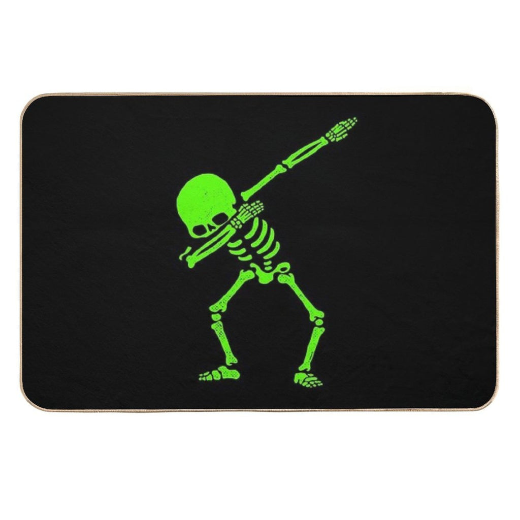 Dabbing Skeleton Green  Pet-Safe Bath Mat