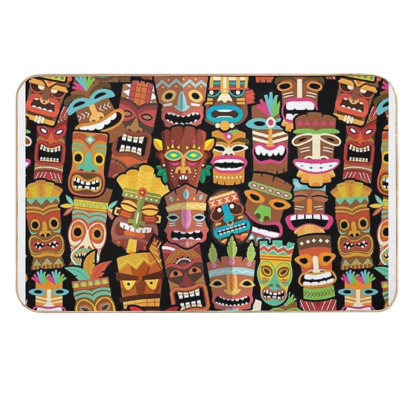 Tiki Pattern  Odorless Bath Mat