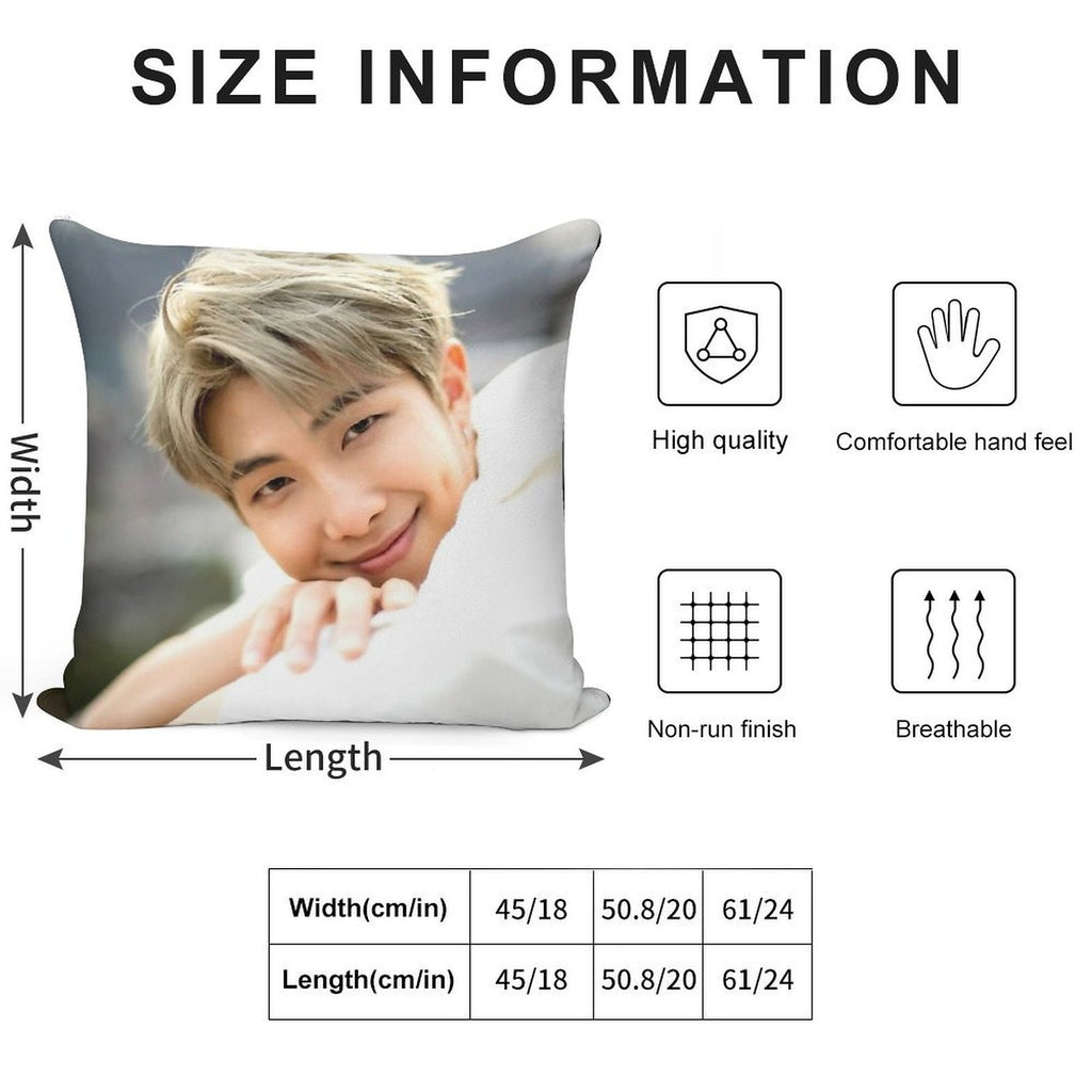 BTS RM Nam-joon Soft Home Decor Throw Pillow