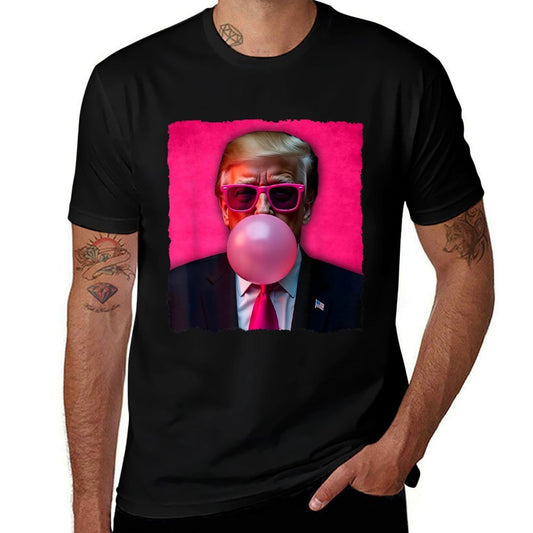 Trump Bubble Gum Pink Sunglasses Funny  Summer-ready Fabric T-Shirt