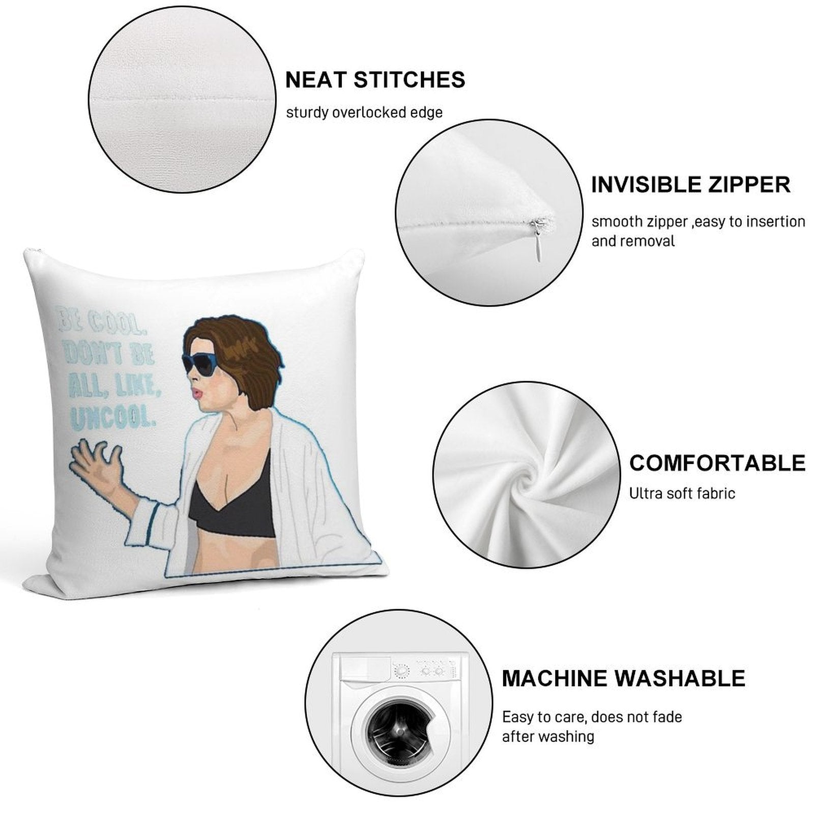 Don't Be All Uncool Soft Anti-Pilling Throw Pillow