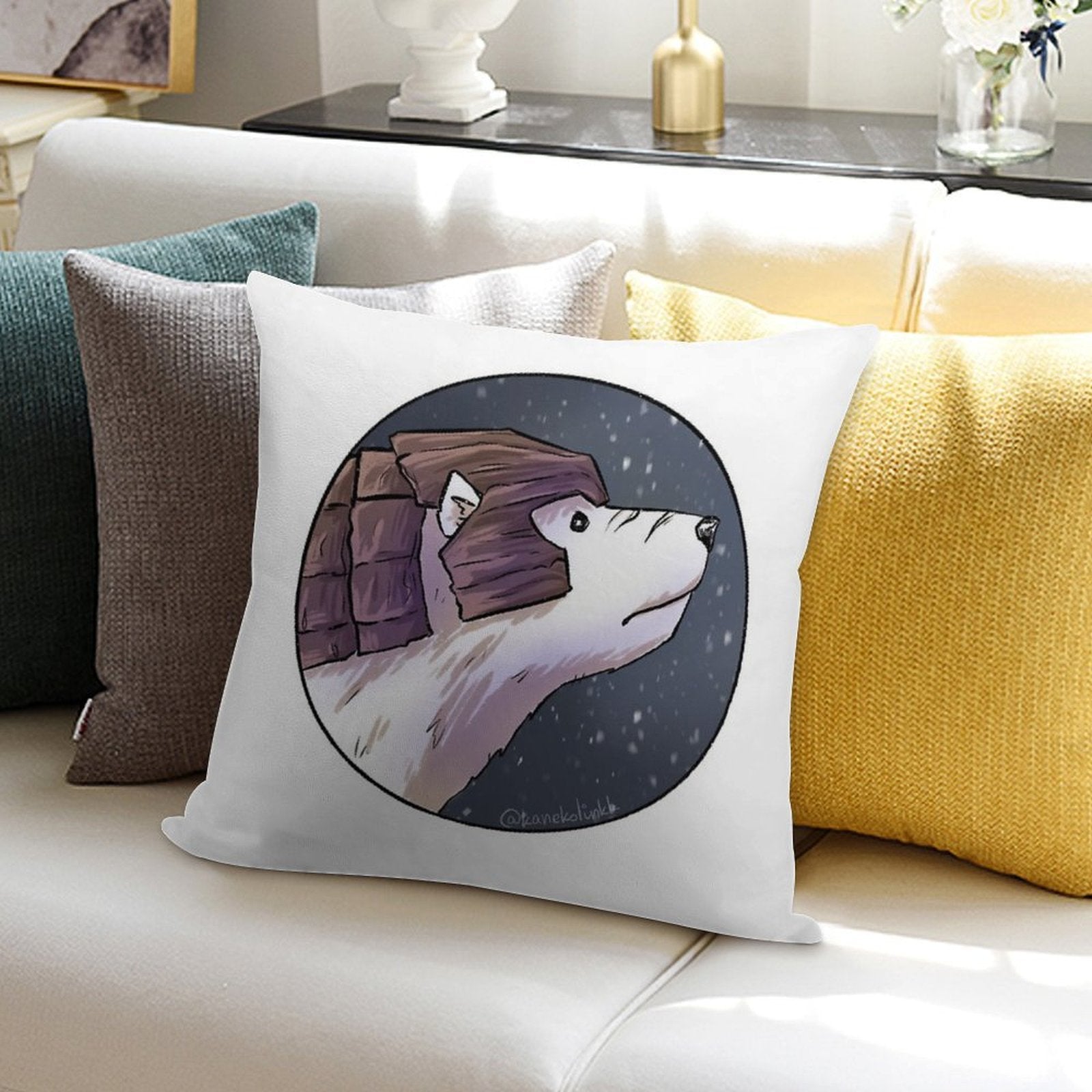 Iorek Byrnison - His Dark Materials Soft Hidden Zipper Throw Pillow