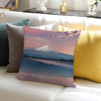 Mt Fuji with Cherry Blossoms Soft Decorative Cover Throw Pillow