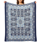 Arabic Ornate Square Pattern Velvety-soft Throw Blanket