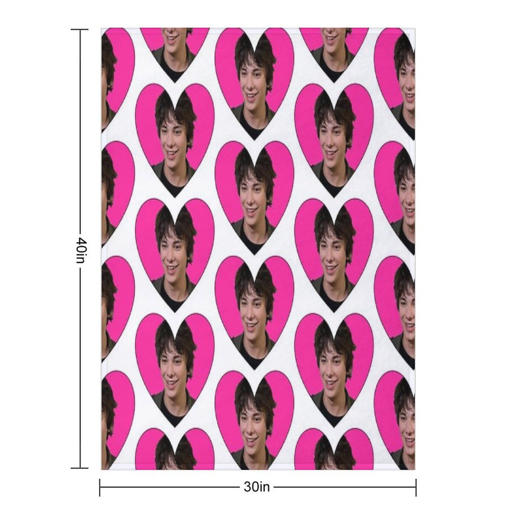 RODRICK LOVE HEART Plush Throw Blanket