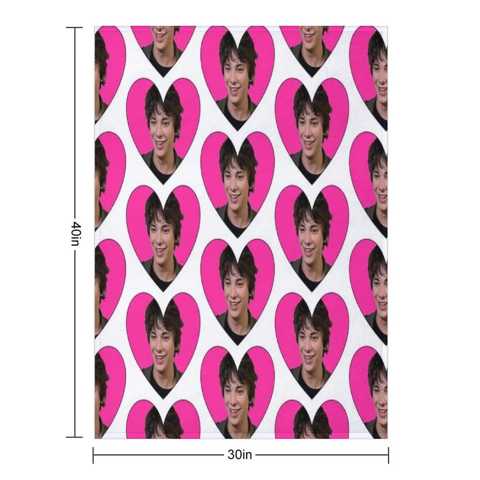 RODRICK LOVE HEART Plush Throw Blanket