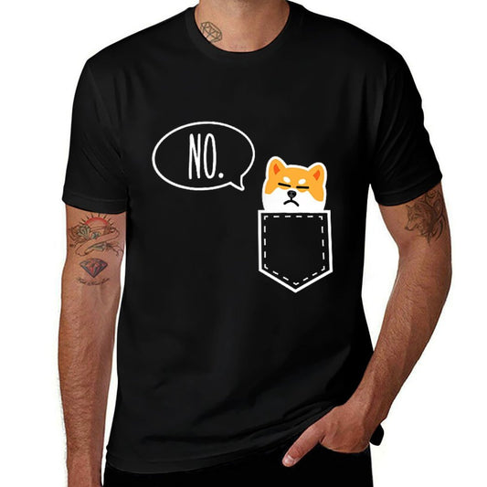 Shiba Inu Nope Cute Pocket  Stretchy T-Shirt