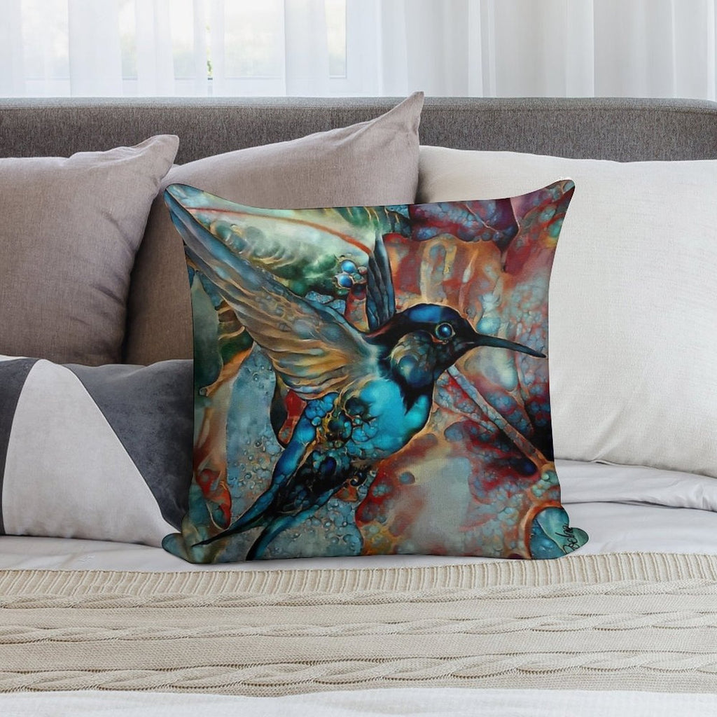 Colibri Des Vignes, Hummingbird, Colibri, Lea Roche Paintings Soft Luxury Feel Throw Pillow