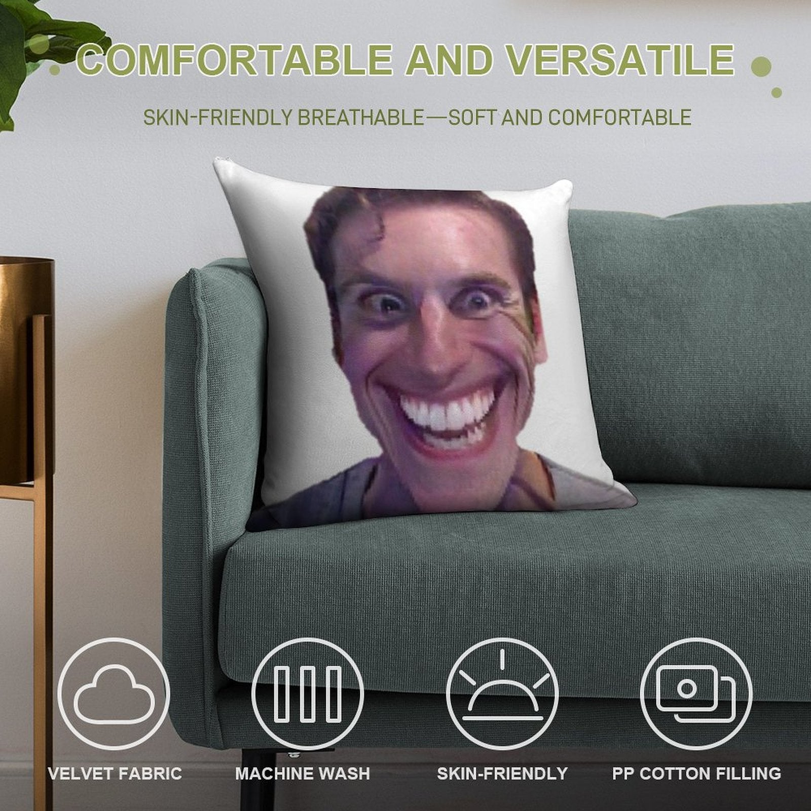 WHEN THE IMPOSTER IS SUS Soft Bedroom Essential Throw Pillow