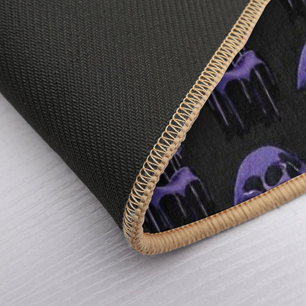 Purple Oblivion- Melting Skull Art  Non-Slip Bath Mat