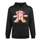 Gingerbread Blowing Bubble Gum Pink Sunglasses Christmas Easy Care Hoodie
