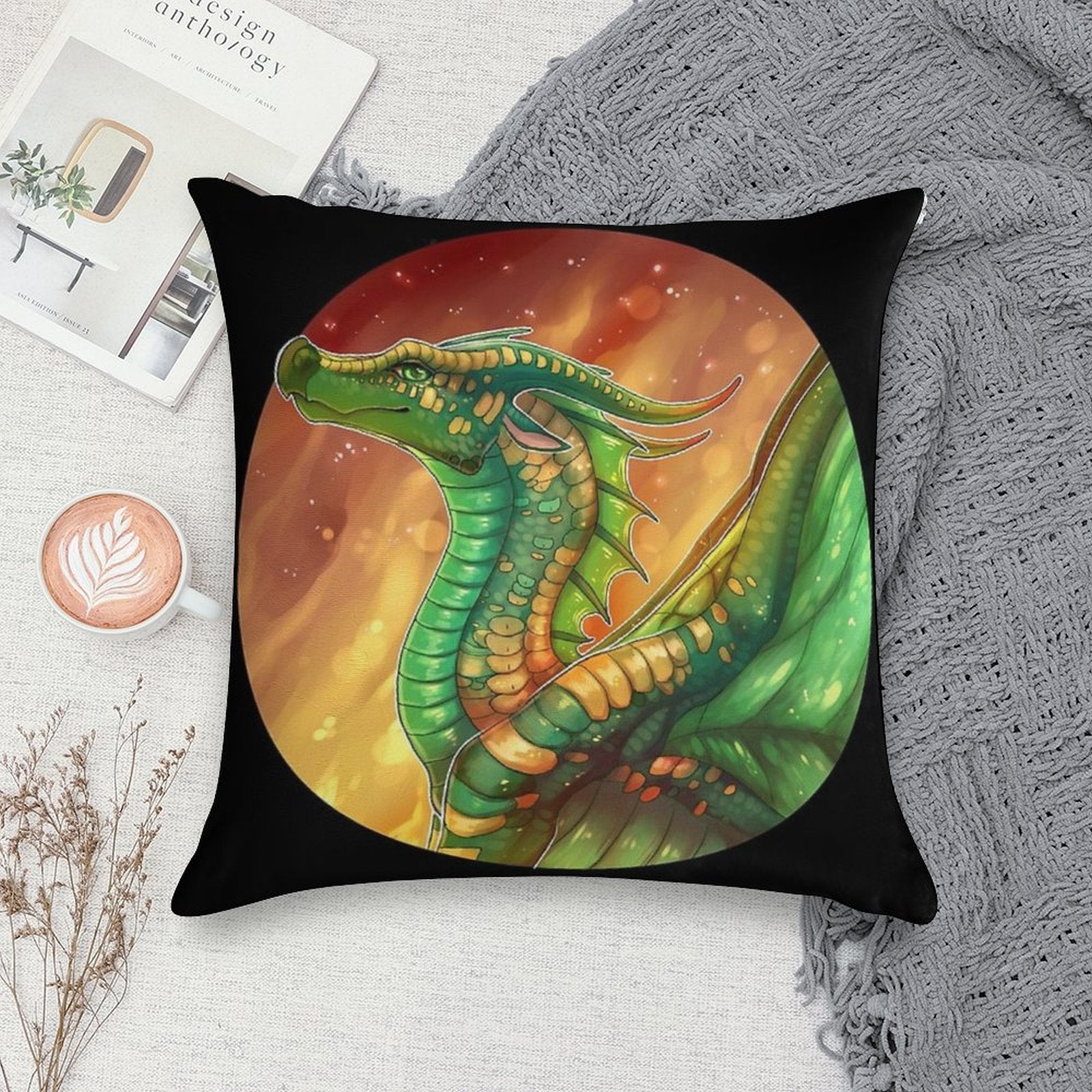 Wings of Fire - Sundew Soft Hidden Zipper Throw Pillow
