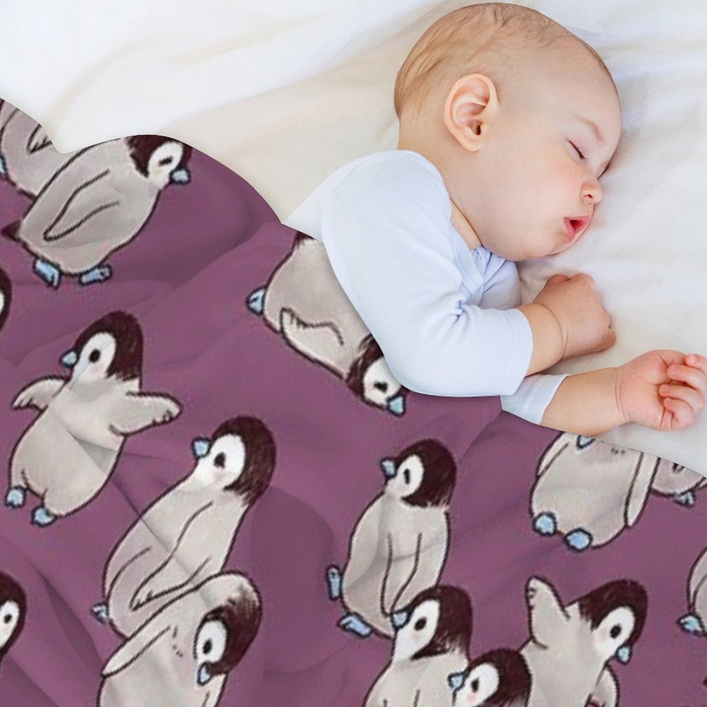 Penguin Pattern Sustainable Throw Blanket