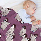 Penguin Pattern Sustainable Throw Blanket