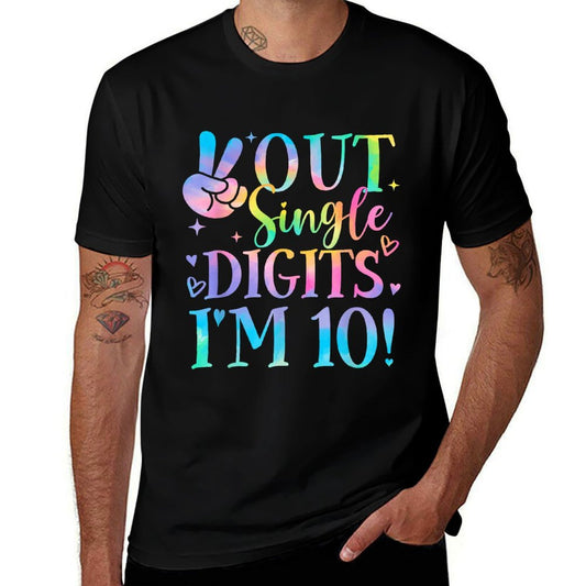 Tie Dye Im Out Single Digits 10th Birthday Girls Kids  Soft T-Shirt