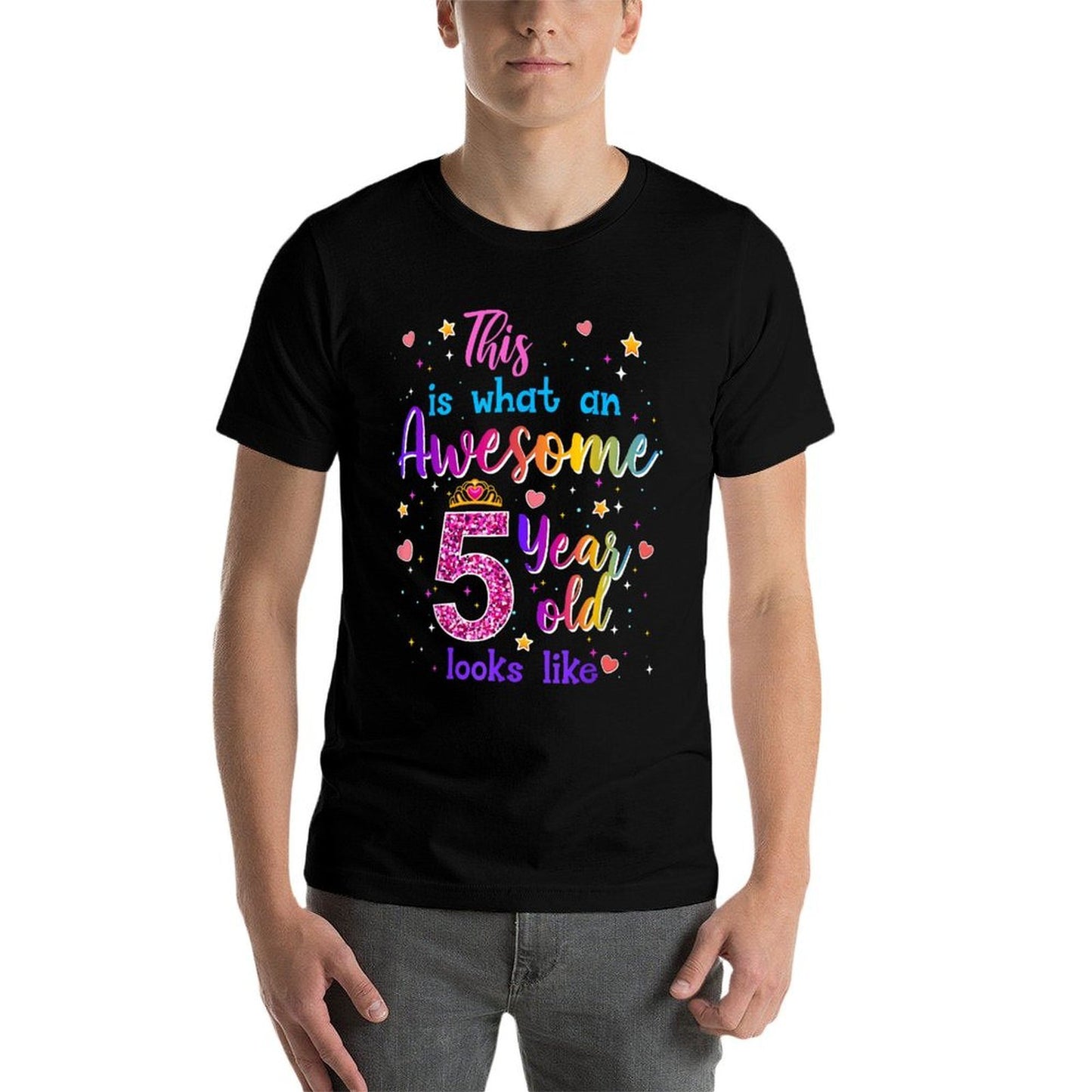 This Is What An Awesome 5 Year Old Looks Like  Polyester Blend T-Shirt