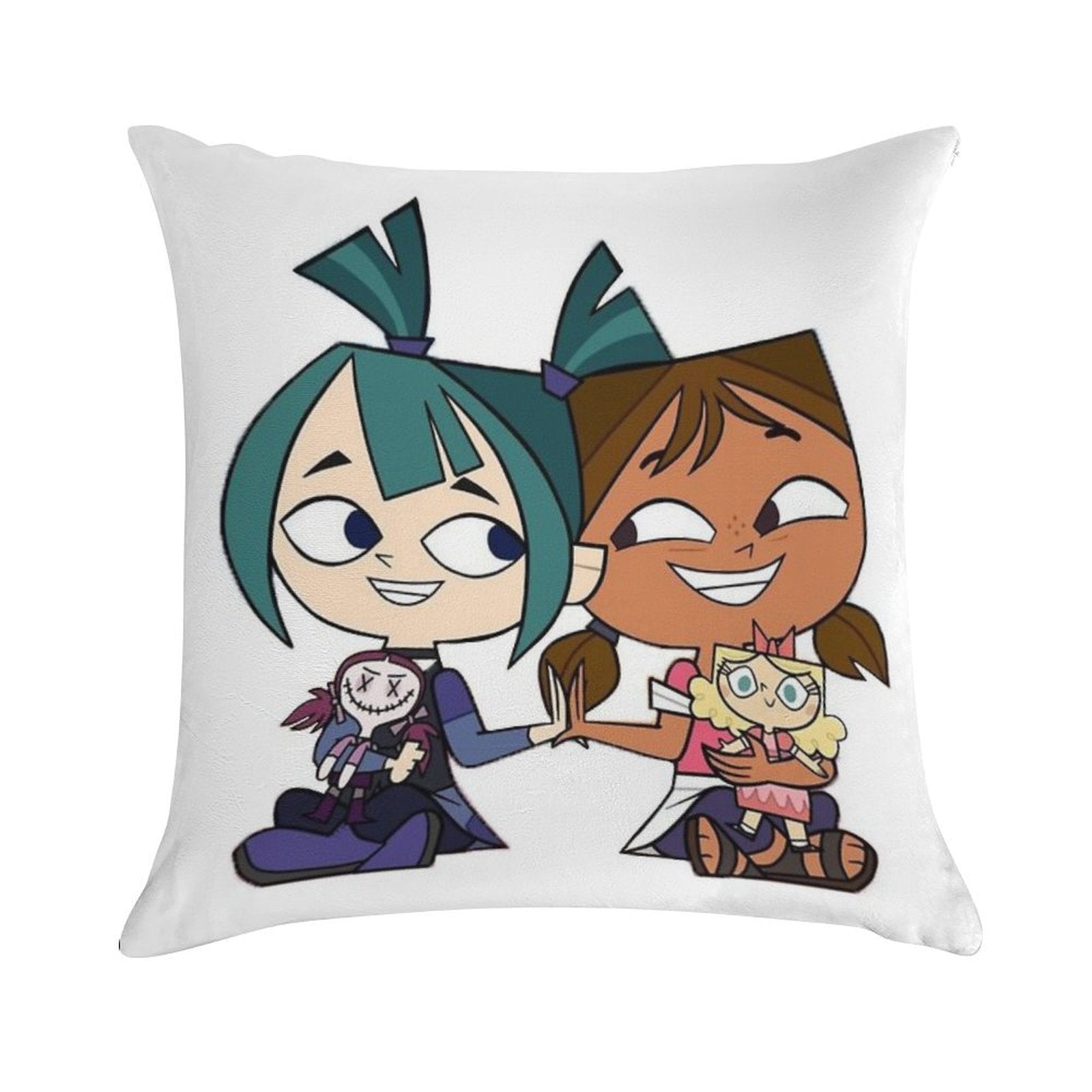 Gwen And Courtney Total Dramarama Soft Hidden Zipper Throw Pillow