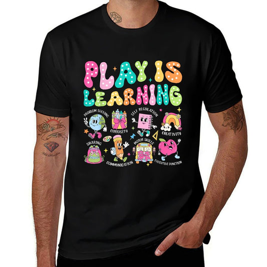 Retro Play Is Learning Kindergarten Teacher Team Women Kids  Easy-care T-Shirt