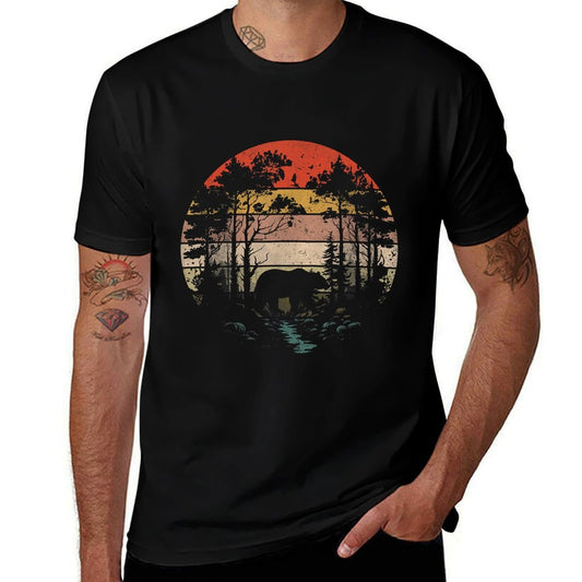 Trees Wildlife Nature Animal Bear Outdoor Forest Vintage  Odor-resistant T-Shirt