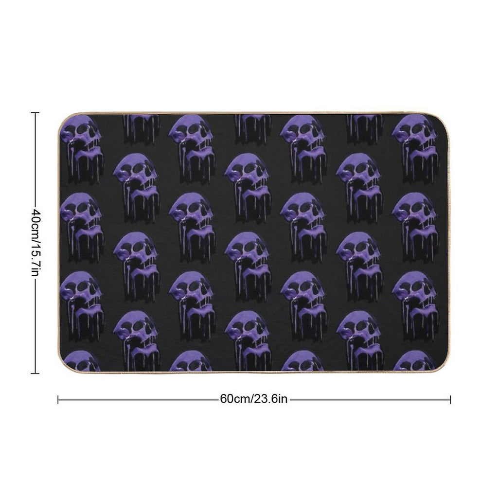 Purple Oblivion- Melting Skull Art  Non-Slip Bath Mat