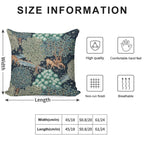 FOREST ANIMALS, DEERS BY A BROOK Blue Green Floral Soft Style Accent Throw Pillow