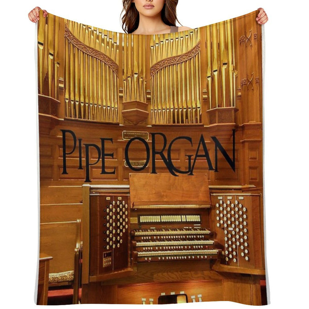 Big Pipe Organ Easy Care Throw Blanket