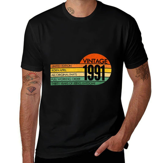 30 Years Old Vintage APRIL 1991 30th Birthday  Relaxed-fit T-Shirt