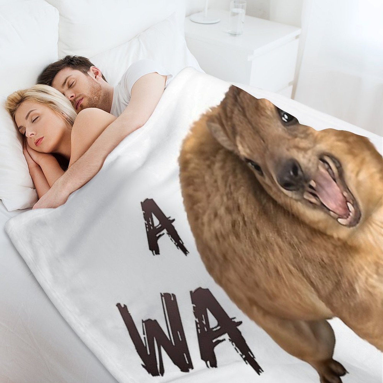 Awawa! Angry Screaming Hyrax Meme - Cute & Funny Anti-pilling Throw Blanket