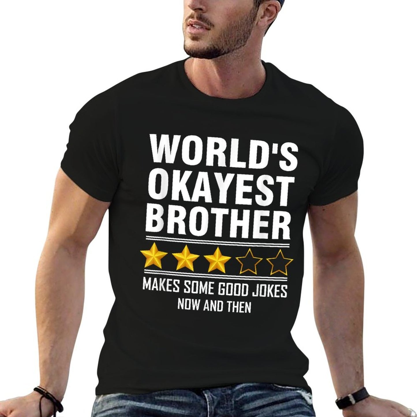 World Okayest Brother Three Stars Review Makes Good Jokes Comfortable T-Shirt