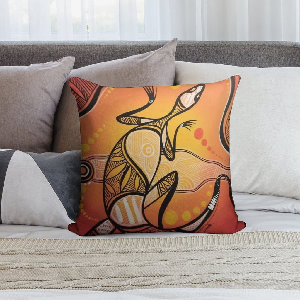 Australian Aboriginal Art Soft Style Accent Throw Pillow