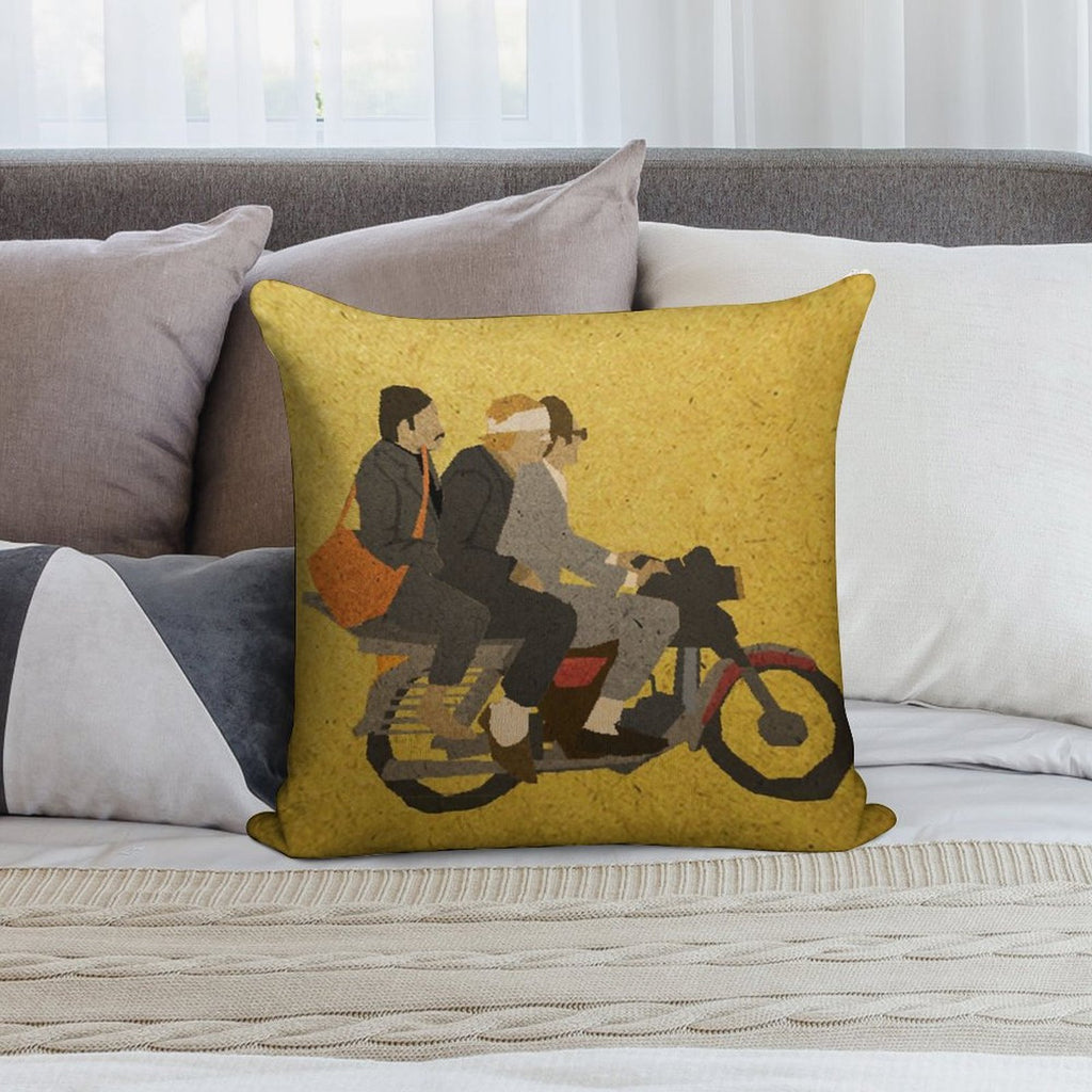 Motorcycle Soft High-Density Material Throw Pillow